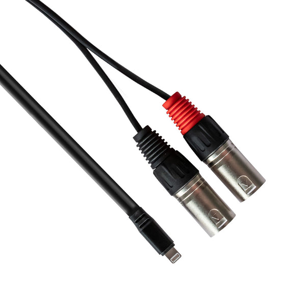 RUBIQUBE Lightning to Dual XLR Male -  1.8M Cable