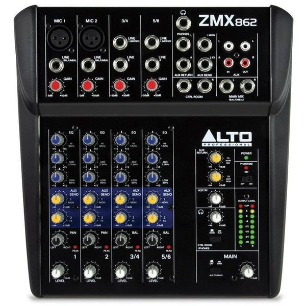 Alto Professional ZMX862 Zephyr Series 6-Channel Compact Mixer