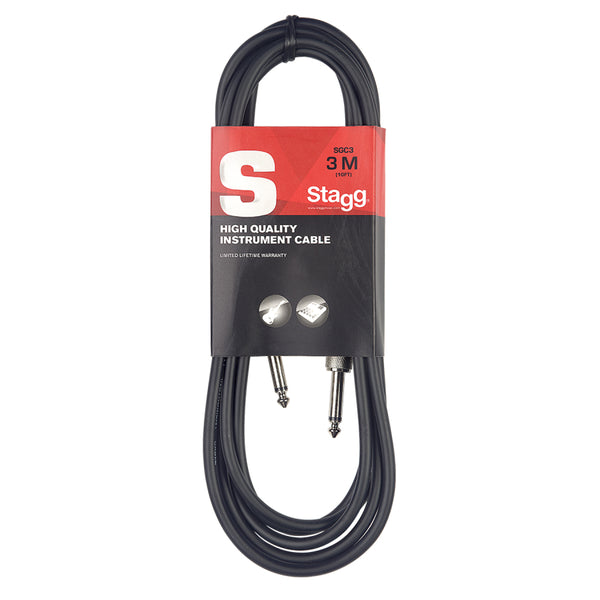 Stagg SGC3 - Jack-Jack Instrument Cable - 3M